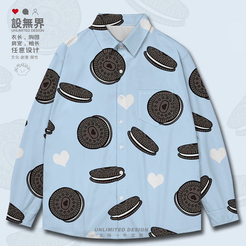 日系可爱奥利奥巧克力饼长袖衬衫