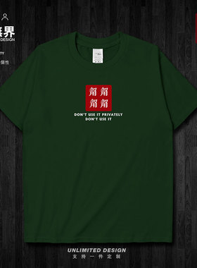 生僻字甮恶搞请勿私自使用短袖T恤男女简约潮牌体恤夏0015设 无界