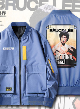 名人李小龙经典形象功夫武术中国古风窗框夹克男女加设 无界