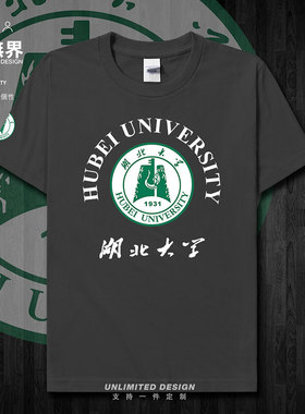 湖北大学HEBUT休闲男女夏纯棉短袖T恤运动纪念校庆定制衫设 无界