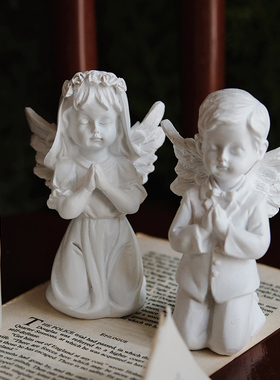欧式复古天使摆件ins风中古样板间家居装饰品珠宝拍摄背景道具