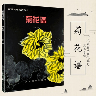 新编花鸟画谱丛书--菊花谱 花卉中国国画名师大家创作体会 初学者入门基础技法绘画白描临摹本描摹书大全集 河北美术出版社
