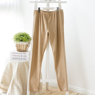 哈格秋冬季新款麂皮鹿皮绒修身薄款大码打底裤长裤1