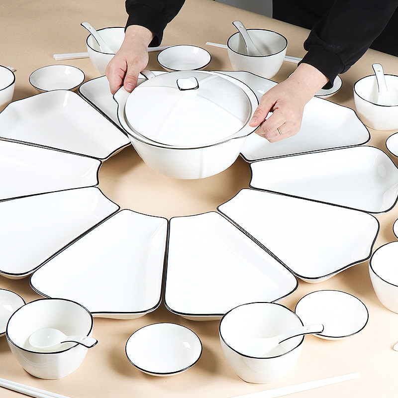 陶瓷简约大众黑边餐具