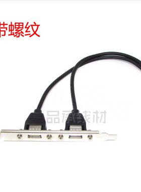 USB挡板主板USB后置扩展线2口USB挡板全铜线机箱后置延长线带螺纹