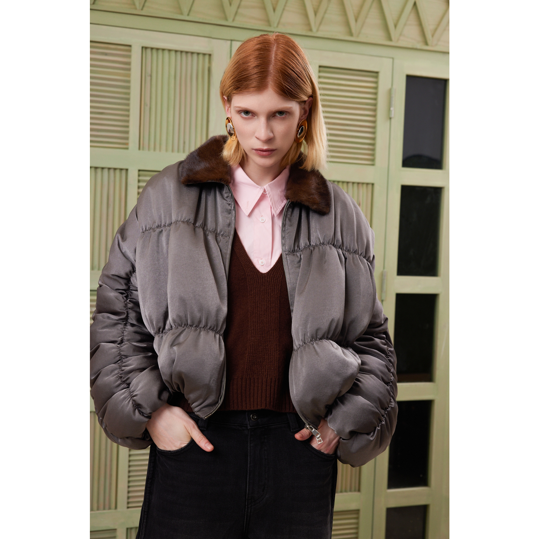 25秋冬新款贵气水貂皮草款保暖羽绒服外套(毛领真毛不可拆卸)9839