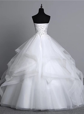 Vintage White Pearls Wedding Dresses Bridal dress Plus Size