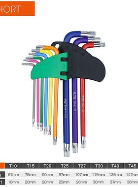Hex Key Set 9PCS Metric Allen Key Set 1.5-10MM Anti-Slip Lon