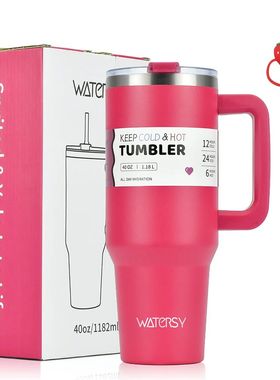 Watersy 30oz/40oz Tumbler with Handle and Straw Stainless St