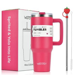 Watersy 30oz/40oz Tumbler with Handle and Straw Stainless St