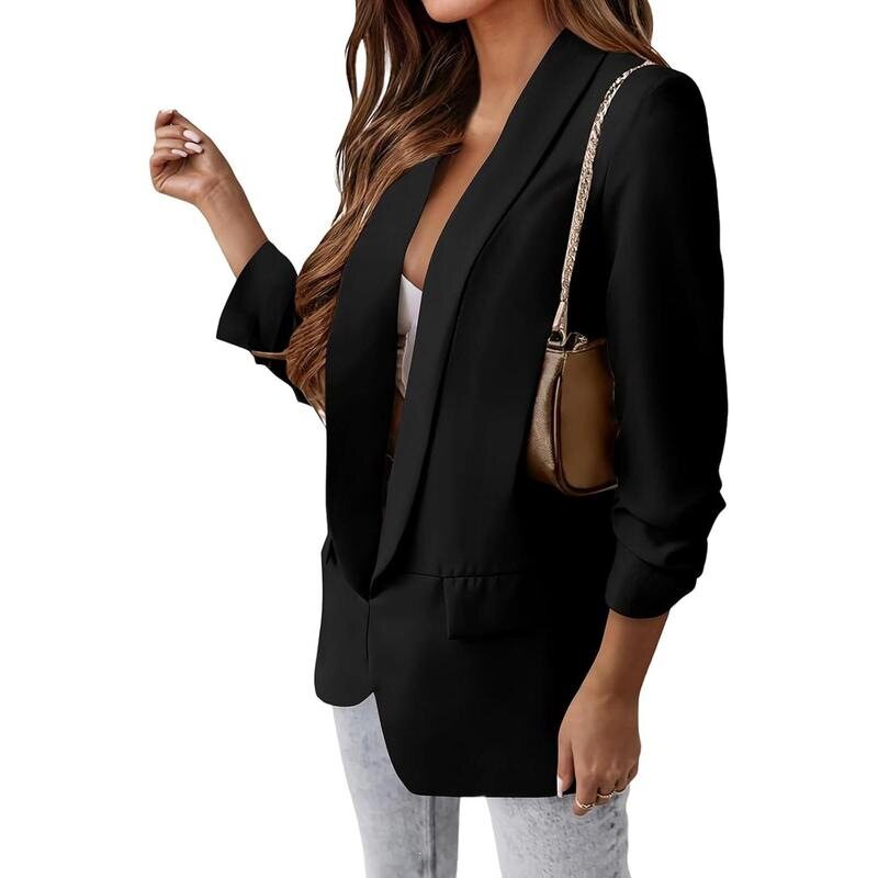 ladies casual Autumn Solid Color Blazer Jacket 纯色小西装