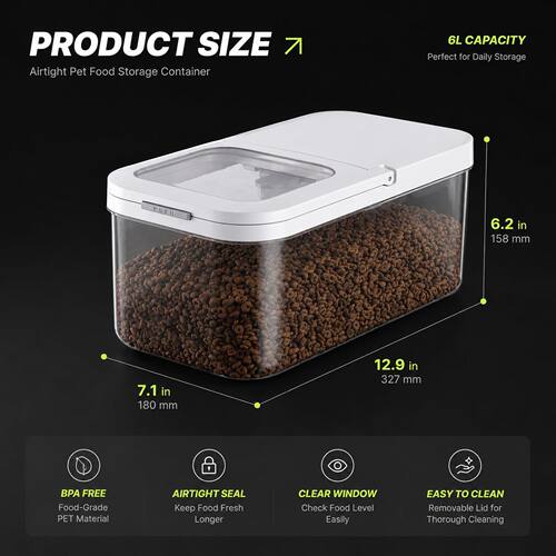 Pet Food Storage Container with Lid and Scoop