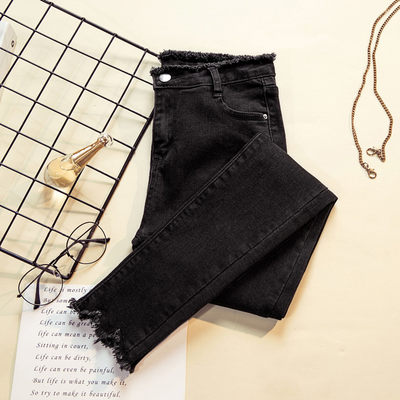 2022Fashion elastic trousers jeans women ladies pants女裤