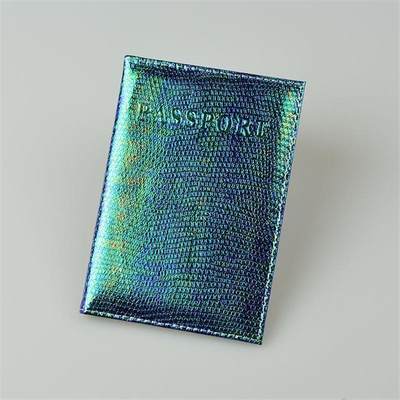 DIKEDAKU Shiny Pu Leather Passport Cover for Women Travel Ca