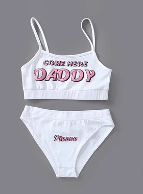 Newest Arrival Women Sexy  Sets COME HERE DADDY Letter Print