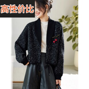2025秋冬新款复古小香风气质针织开衫显瘦保暖加厚高级感短外套女