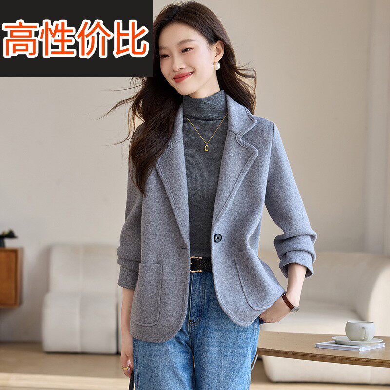 小西装针织外套女2025新款爆款春秋小个子高级感气质短款开衫外搭