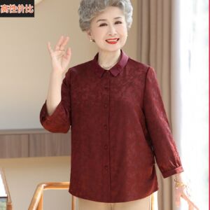 妈妈夏装上衣2026新款中老年奶奶装衬衫女老人衣服老太太春装衬衣