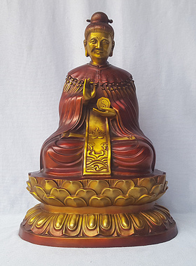 坐莲花老母铜像无极圣母