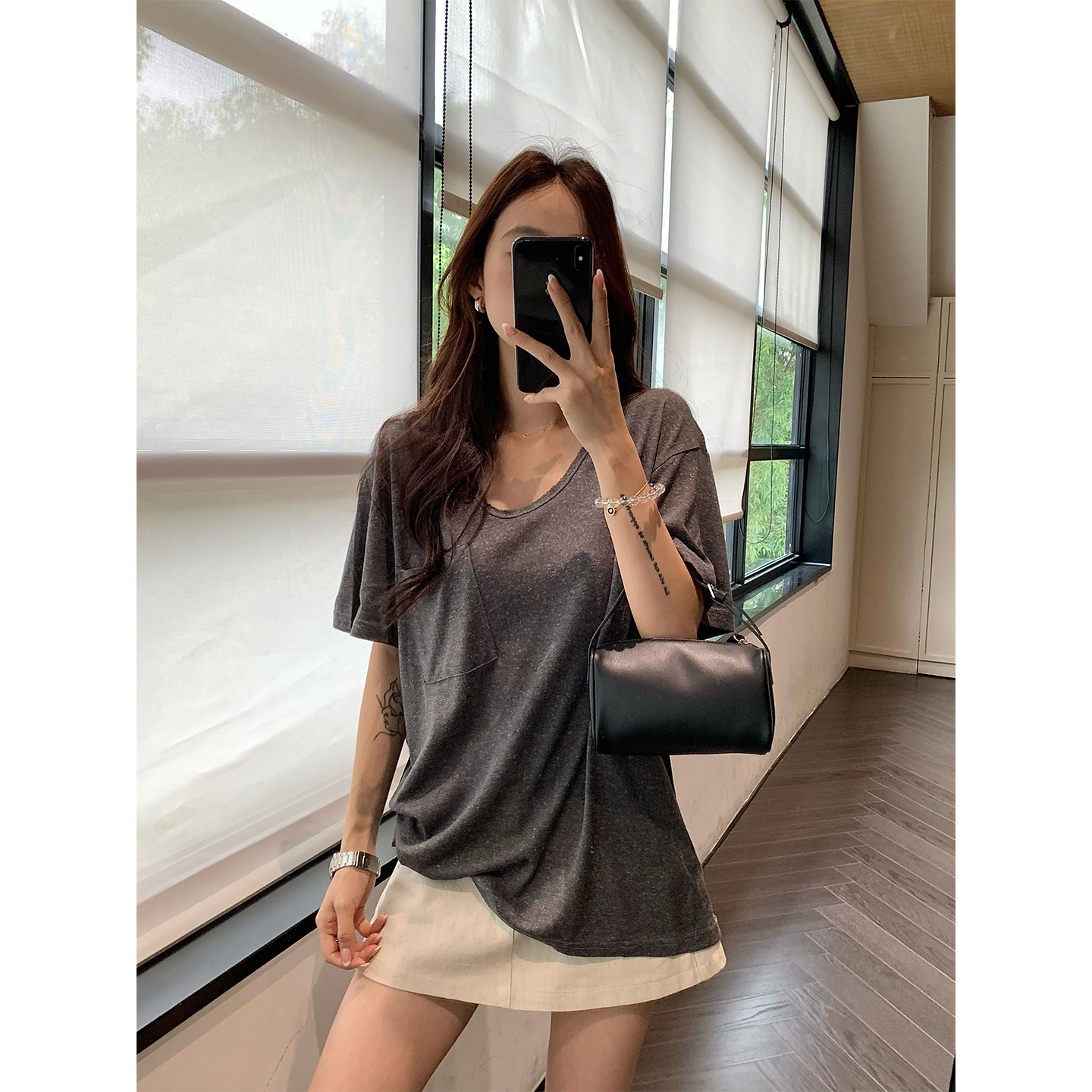 v领短袖针织衫女夏季薄款
