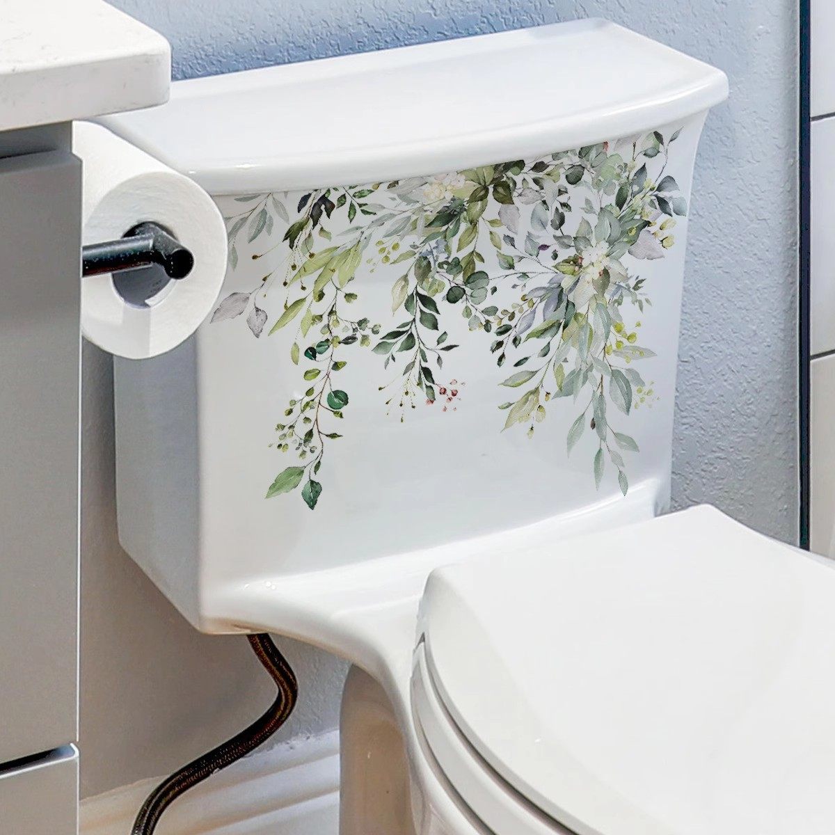 小清新花植物自粘贴纸浴室水箱防水厕所马桶盖墙贴电表箱冰箱贴画