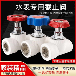 1寸铜阀门水管配件 水表前截止阀4分20ppr表前双内丝开关6分升降式