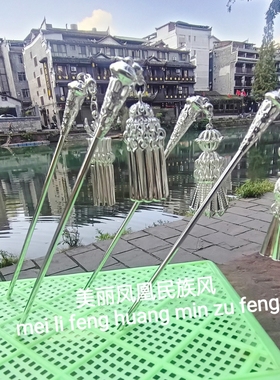 古风汉服盘发器发簪女少数民族风苗银复古宫廷步摇流苏发钗簪子