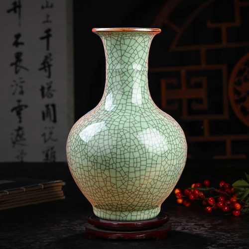 客厅装饰品景德镇插花瓶陶瓷中式