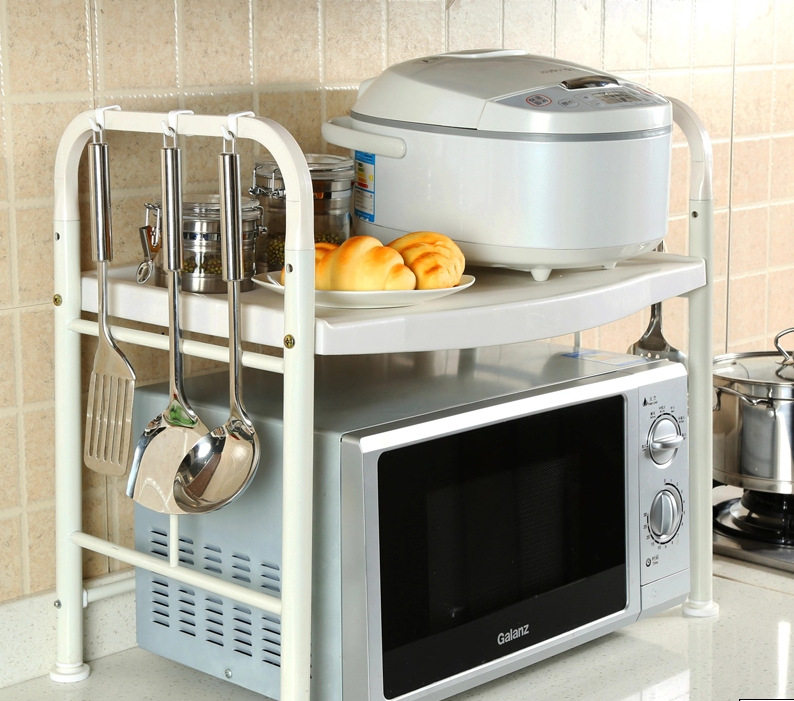 厨房方形微波炉架子 四脚落地式烤箱架多功能置物架层架电饭锅架