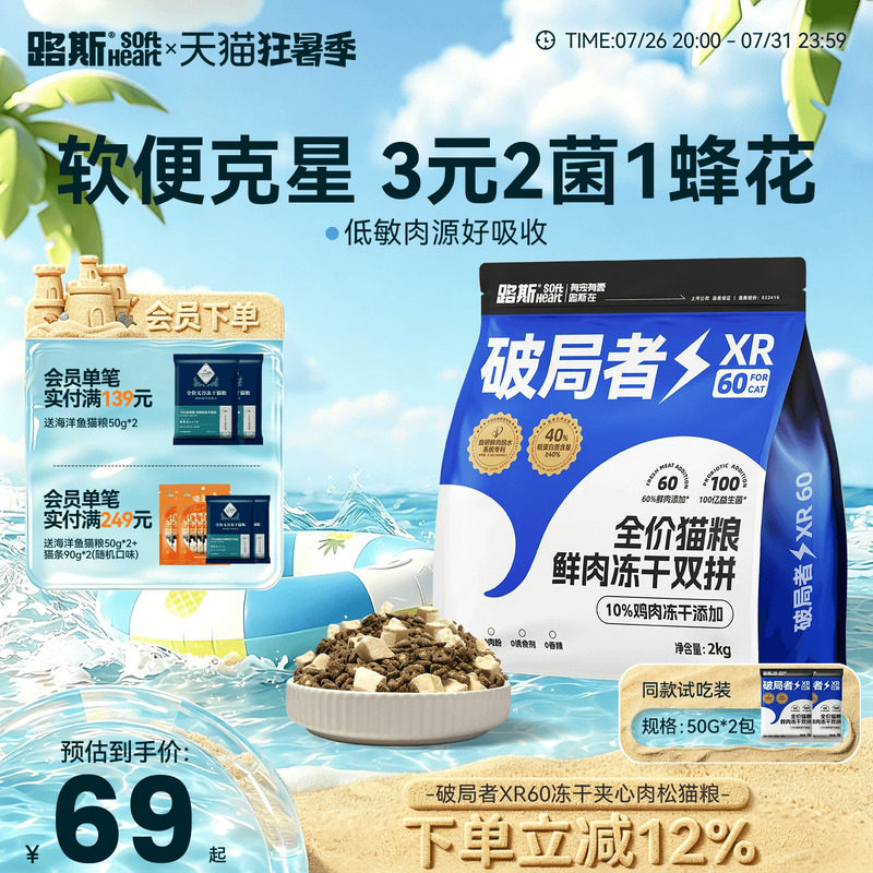 路斯破局者XR冻干猫粮2kg 69元 - 86线报