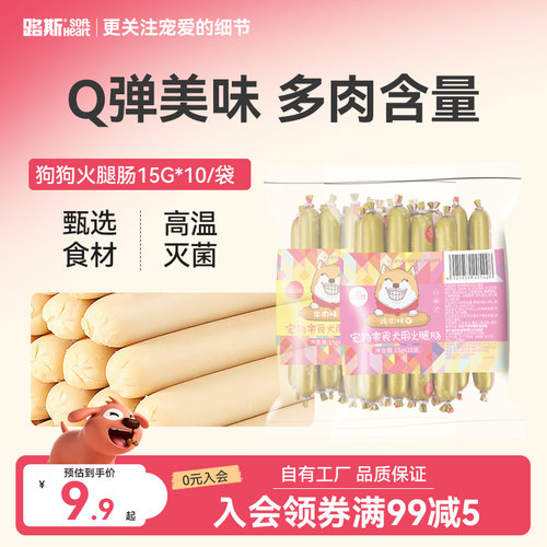 比熊训练奖励狗狗火腿肠