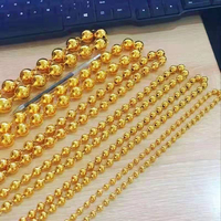 水貝金包銀男士女士圓珠鏈光珠項鏈亮面頸鏈首飾轉(zhuǎn)運珠大金鏈