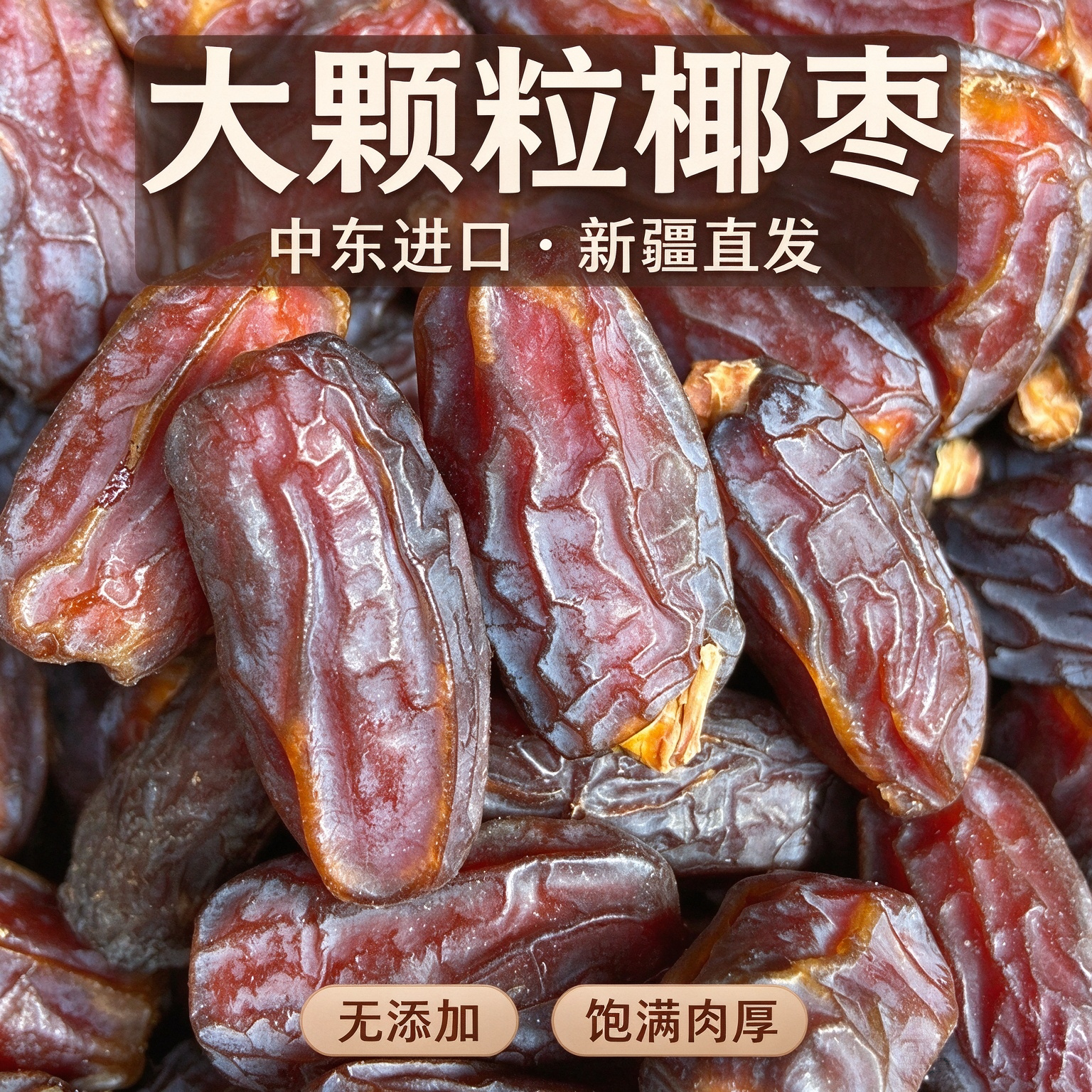 新疆发货中东进口椰枣迪拜阿联酋大颗粒黑椰枣免洗原味特产果干