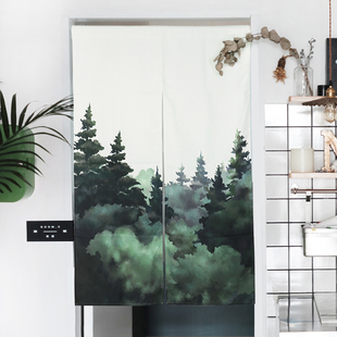 我家有个植物园帆布门帘 深林氛围感对开门帘