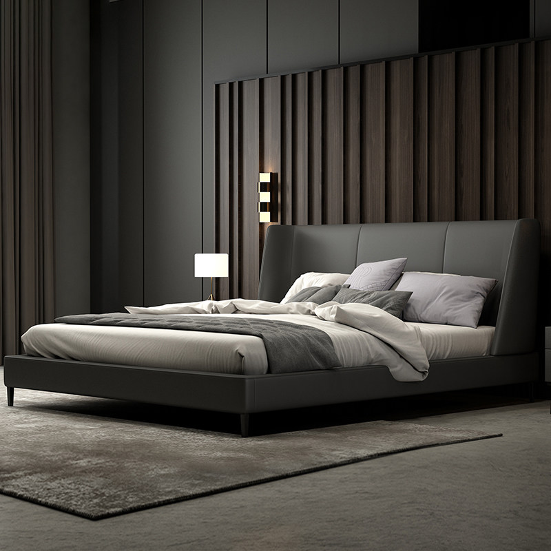 Italian Leather bed Northern Europe 2019 new pattern Original design Leather bed modern Simplicity Double Master Bedroomin the Residential furniture , Beds , Leather Bed  category - from Buy2taobao.com to provide professional Taobao agent buy service