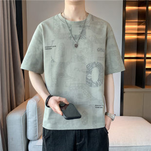 圆领T恤M 短袖 8XL 8896 加3 2026夏新款 P19大码 纯色休闲男士