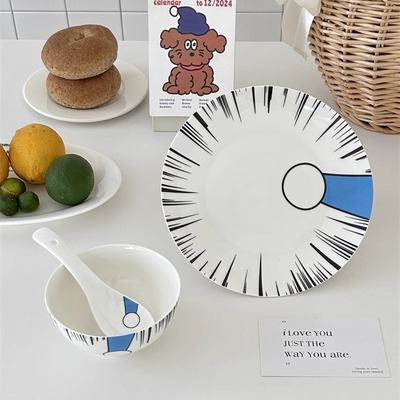 伸出圆手盘子家用早餐特别好看的糖果盘子前台早餐高颜值ins风盘