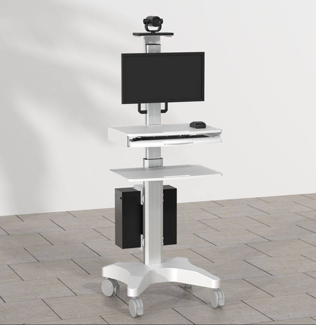 医疗设备移动工作站落地显示器单屏双屏支架数据中心KVM检修推车