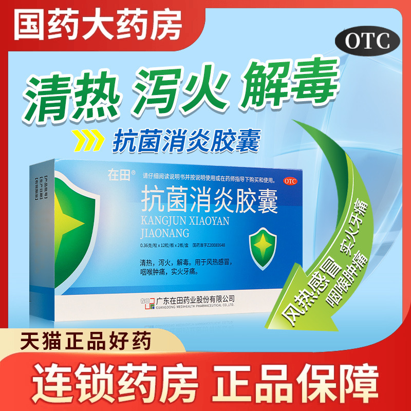 【在田】抗菌消炎胶囊0.36g*24粒/盒