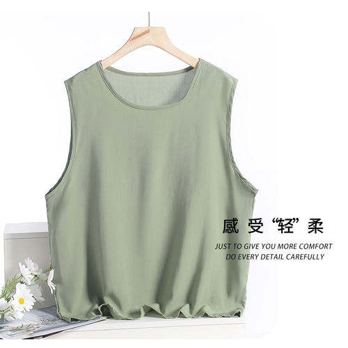 男士大码背心夏季薄款透气内搭可外穿宽松家居无袖上衣圆领打底衫