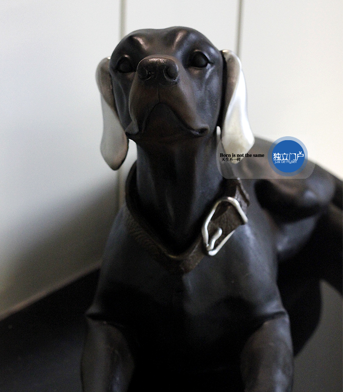 独立门户威玛猎犬客厅别墅家居摆件现代创意树脂仿真狗狗装饰品