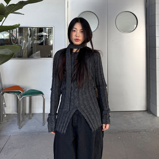 grape wang 细围巾ACE全能内搭羊毛马海毛针织开衫秋冬修身毛衣