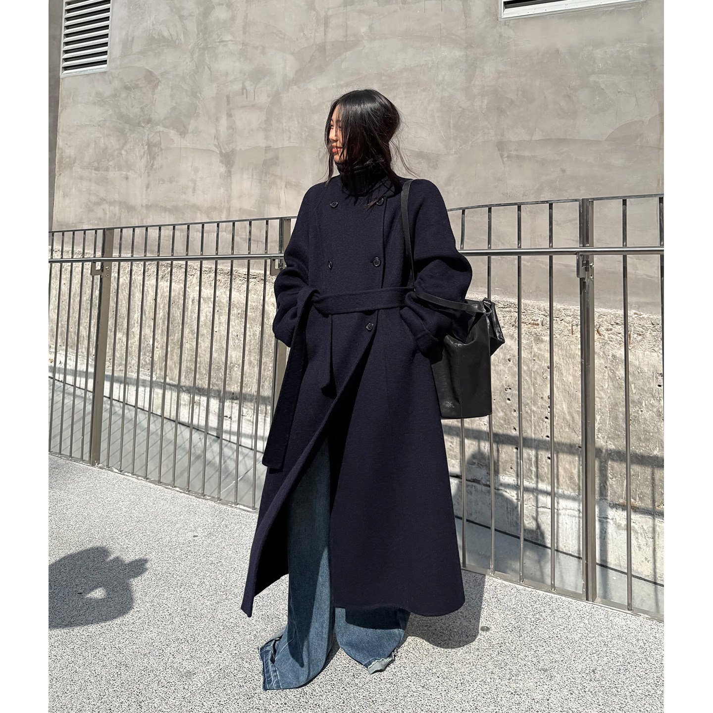 双面羊毛大衣中长款毛呢外套