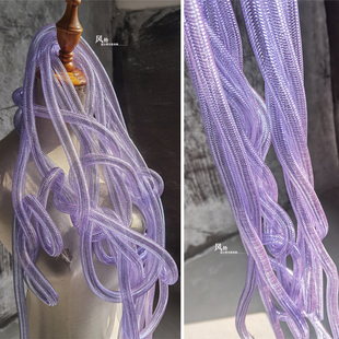 饰裙边辅料材料设计管子 装 进口原创珠光紫扭曲管 diy造型镂空服装
