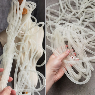 原创米白1公分造型扭曲管diy镂空弹力造型管子创意装 饰伸缩材料管