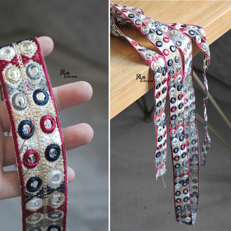 复古风民族风彩带 古装汉服配饰绣花彩带设计师花边材料