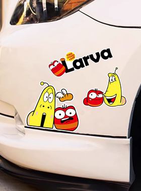菲兹文化车贴 LARVA搞笑虫子卡通车尾贴机车小牛贴纸装饰改装胶贴
