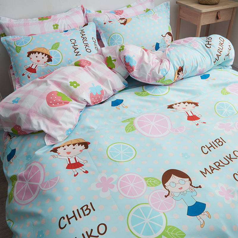 Chibi Maruko Cartoon sheet 1.8 Four piece suit girl 1.5 Quilt cover dormitory Three-piece Suite Bedclothesin the Bedclothes , Bedding Sets/Family of four/Multiple sets of  category - from Buy2taobao.com to provide professional Taobao agent buy service