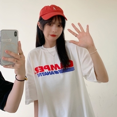 T-shirt women's spring and summer 2021 new Korean loose and thin mid long half sleeve casual couple top