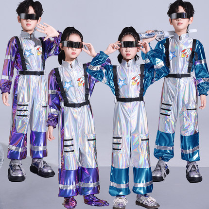 儿童未来科技感演出服机器人中小学运动会ai宇航员太空服走秀服装
